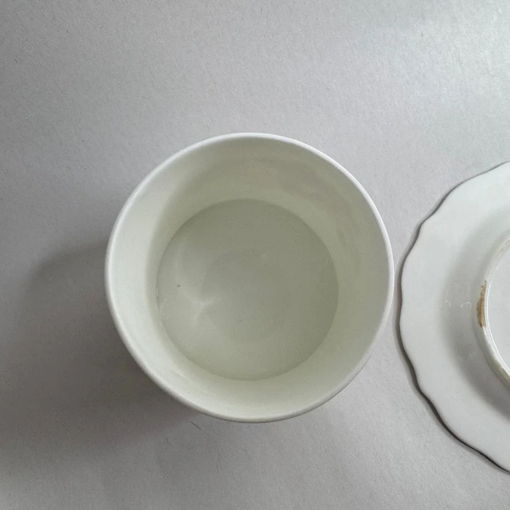 Cottage‎ Rose Fine Bone China Jam Honey Pot with Lid and Saucer Floral Taiwan